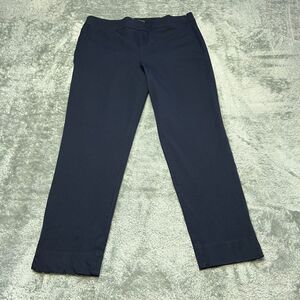 Talbots Pants Womens 12 Navy Blue Chatham Cropped Side Zip